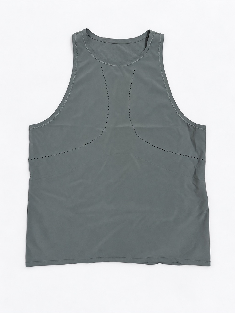 Lululemon Grey/Green Perforated Racerback Athletic Tank